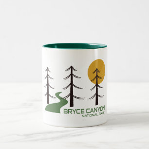 Caneca De Café Em Dois Tons Trilha do Parque Nacional do Bryce Canyon
