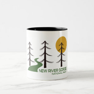 Caneca De Café Em Dois Tons Trilha do Parque Nacional do Novo Corge de Rio