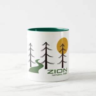 Caneca De Café Em Dois Tons Trilha do Parque Nacional Zion