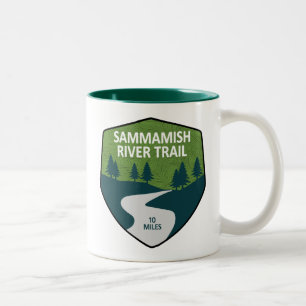 Caneca De Café Em Dois Tons Trilha do Rio Sammamish Washington