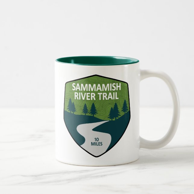 Caneca De Café Em Dois Tons Trilha do Rio Sammamish Washington (Direita)