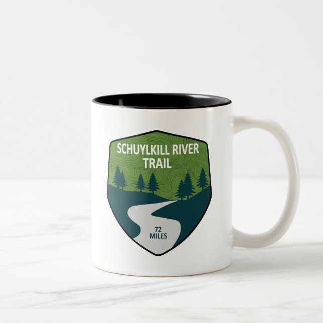Caneca De Café Em Dois Tons Trilha do Rio Schuylkill (Direita)