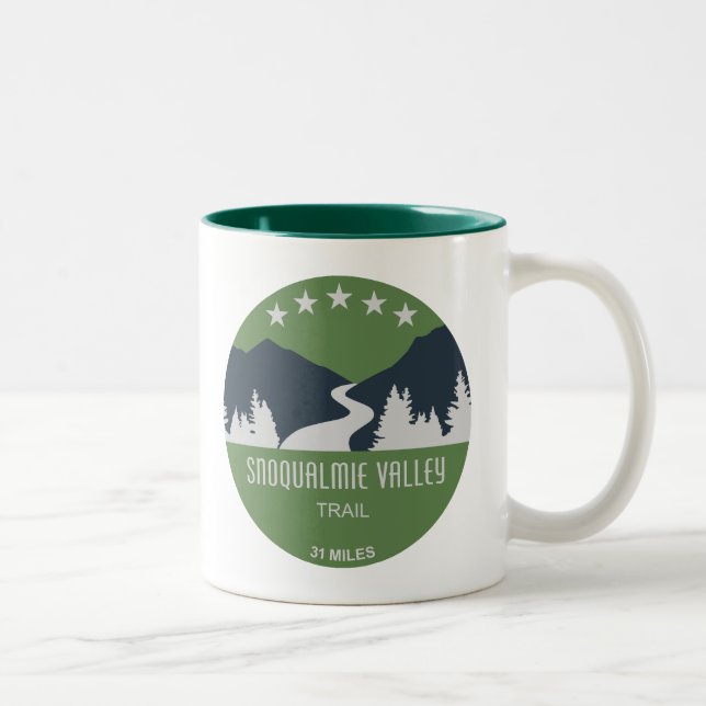 Caneca De Café Em Dois Tons Trilha do Vale de Snoqualmie Estado de Washington (Direita)