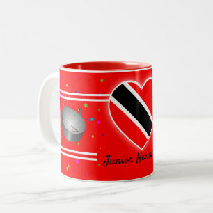Caneca De Café Em Dois Tons Trinidad e Tobago Flag & Steelpan (Seu Nome)