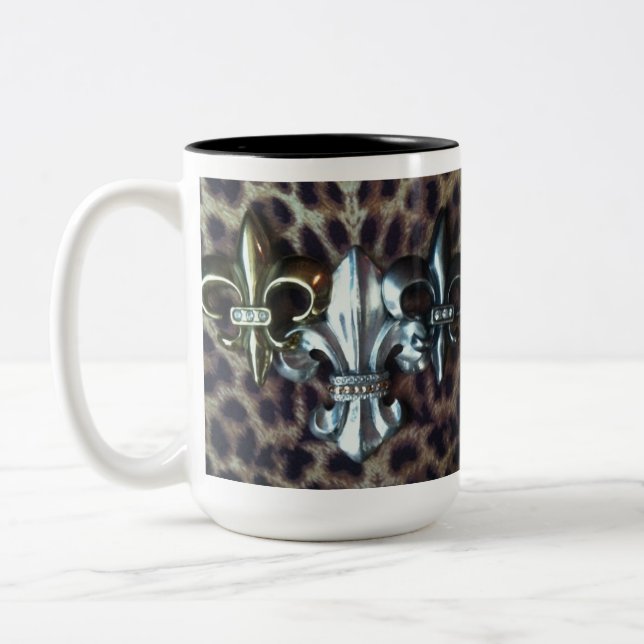 Caneca De Café Em Dois Tons Trio da flor de lis (Esquerda)