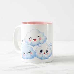 Caneca De Café Em Dois Tons Trio de Amigos Nuvens