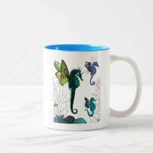 Caneca De Café Em Dois Tons Trio De Cavalo Com Asas