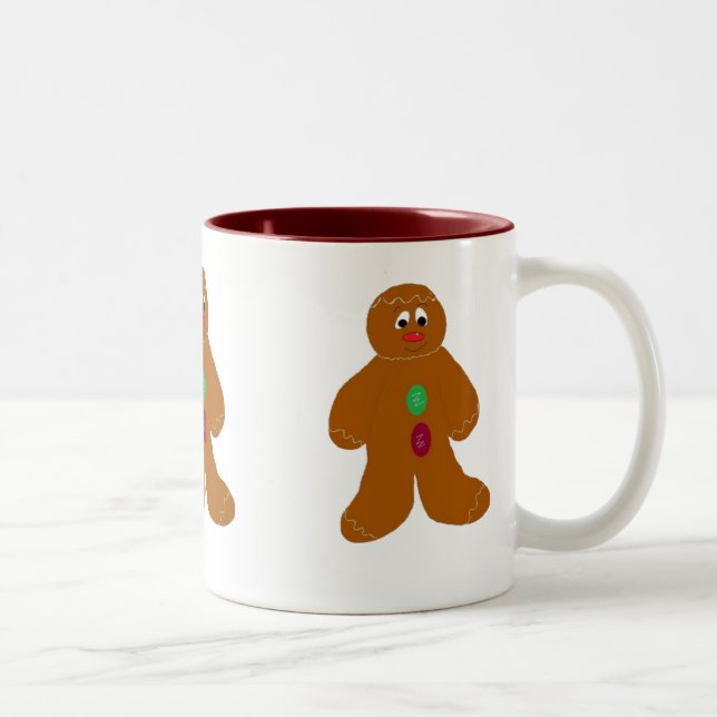 Caneca De Café Em Dois Tons Trío de Homens de Pão de Mel (Direita)