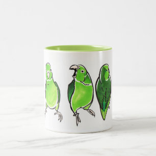 Caneca De Café Em Dois Tons Trio do papagaio