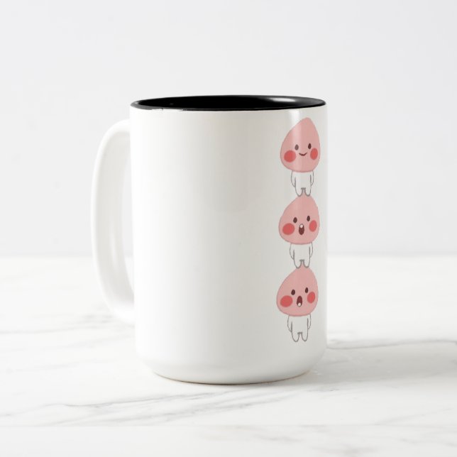 Caneca De Café Em Dois Tons Tripletos de macaco fofos (Frente Esquerda)