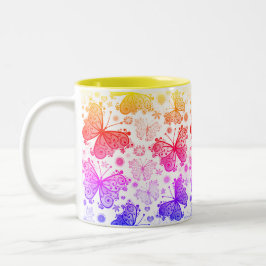 Caneca De Café Em Dois Tons Trippy Hippy Retro Paisley Coffee Mug De Dois Tons