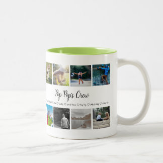 Caneca De Café Em Dois Tons Tripulação Personalizada do Vovô 8 Foto com Grade