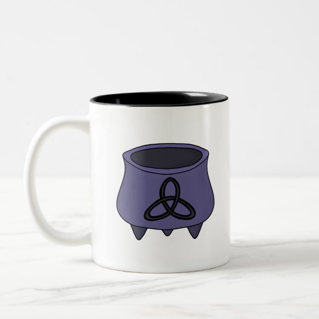 Caneca De Café Em Dois Tons Triquetra Trinity Cauldron (Esquerda)