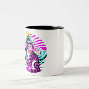 Caneca De Café Em Dois Tons  Troféu de Gato Sortudo Presente Perfeito para Fãs