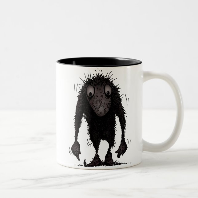 Caneca De Café Em Dois Tons Troll engraçado do monstro (Direita)