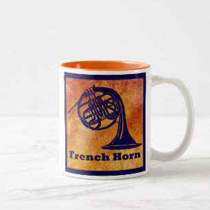 Caneca De Café Em Dois Tons Trompa francesa na laranja