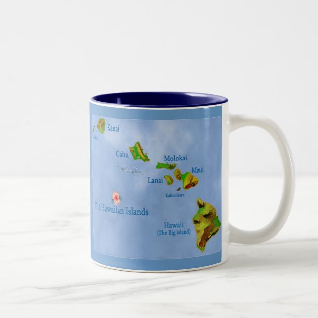 Caneca De Café Em Dois Tons Tropical Havaiana (Direita)