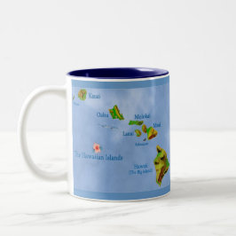 Caneca De Café Em Dois Tons Tropical Havaiana