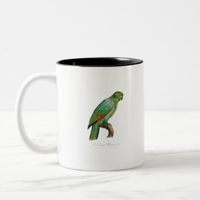 Caneca De Café Em Dois Tons tropical macaw parrot (Esquerda)