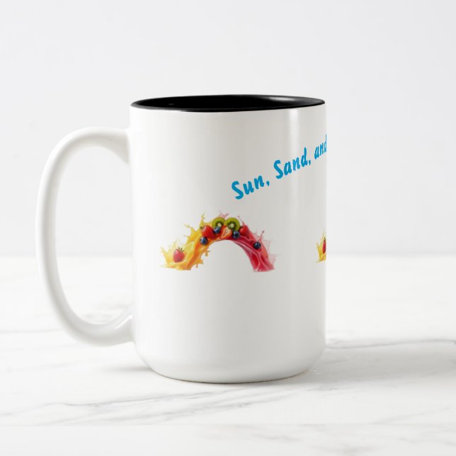 Caneca De Café Em Dois Tons Tropical Summer Vibes T-Shirt (Esquerda)