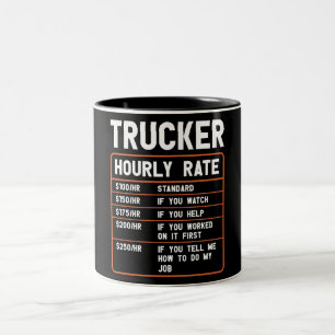 Caneca De Café Em Dois Tons Trucker Engraçado Taxa Horária Mug