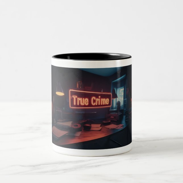 Caneca De Café Em Dois Tons True Crime Mug (Centro)