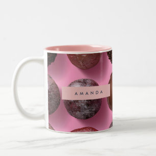 Caneca De Café Em Dois Tons Trufa de Chocolate Elegante Personalizada