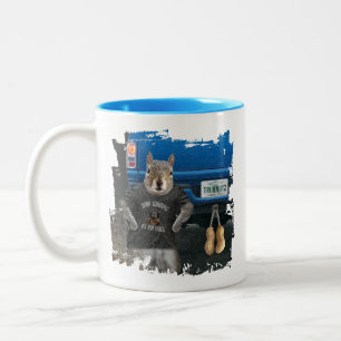 Caneca De Café Em Dois Tons Truk Nutz - loucos engraçados de caminhão de esqui