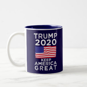 Caneca De Café Em Dois Tons Trump 2020 : Manter o Excelente da América