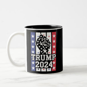 Caneca De Café Em Dois Tons Trump 2024 Punho Fora da Lei Caipira J.D.Vance 202