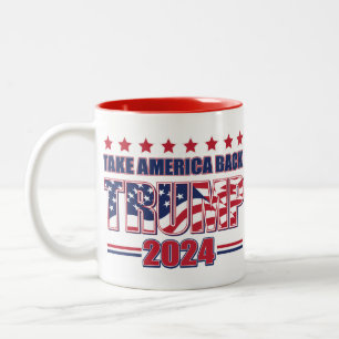 Caneca De Café Em Dois Tons TRUMP-2024 Retorna a América