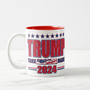 Caneca De Café Em Dois Tons Trump-2024-Take-America-Back