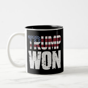 Caneca De Café Em Dois Tons Trump Ganhou 47º Presidente dos EUA Ganhou Eleição