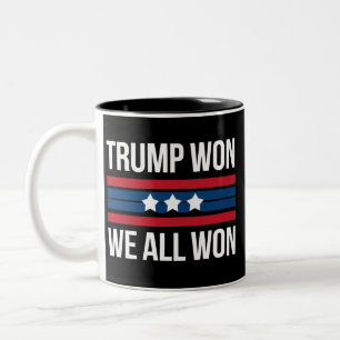 Caneca De Café Em Dois Tons Trump Ganhou Nós Todos Ganhamos 2024 Bandeira dos 
