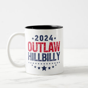 Caneca De Café Em Dois Tons Trump Vance 2024 Fora da Lei Hillbilly Bandeira do