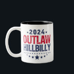 Caneca De Café Em Dois Tons Trump Vance 2024 Outlaw Hillbilly US Flag<br><div class="desc">Trump Vance 2024 Outlaw Hillbilly US Flag</div>