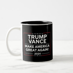 Caneca De Café Em Dois Tons Trump Vance 2024 Presidente JD Vance Vice MAGA