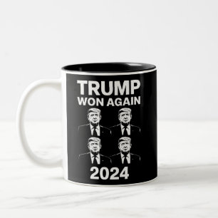 Caneca De Café Em Dois Tons Trump Venceu Novamente Eleição Dia de Inauguração 