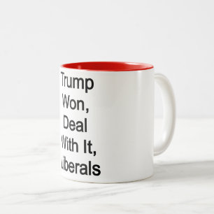 Caneca De Café Em Dois Tons Trump Won, lida com liberais