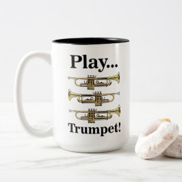 Caneca De Café Em Dois Tons Trumpet Music Band Instrument
