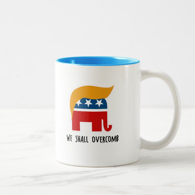 Caneca De Café Em Dois Tons Trumplican - nós devemos Overcomb (Direita)