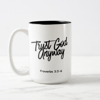 Caneca De Café Em Dois Tons Trust God Anyway Black Combo Color Mug
