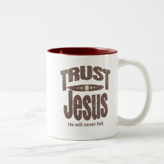 Caneca De Café Em Dois Tons Trust in Jesus mug