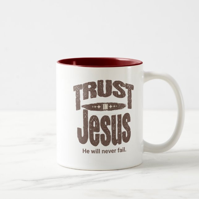 Caneca De Café Em Dois Tons Trust in Jesus mug (Direita)
