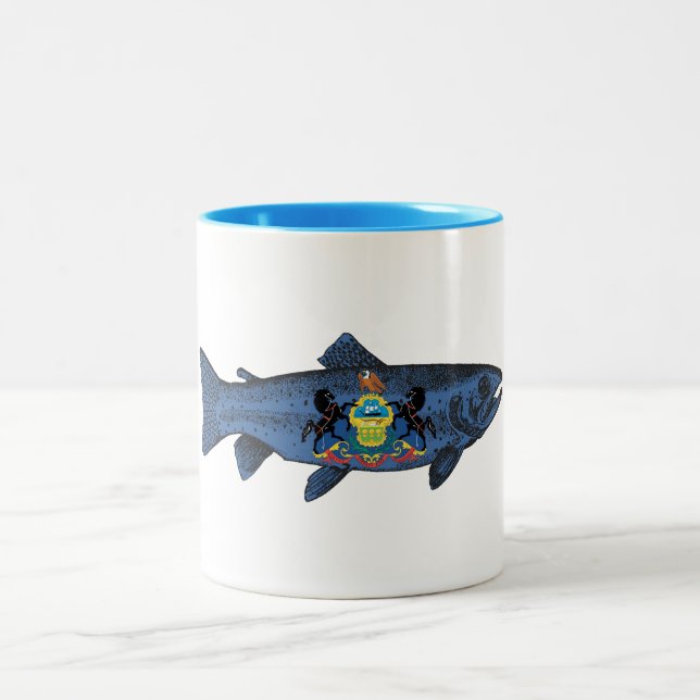 Caneca De Café Em Dois Tons Truta da Pensilvânia (Centro)