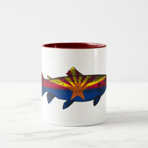 Caneca De Café Em Dois Tons Truta do sinalizador de Arizona de peixe