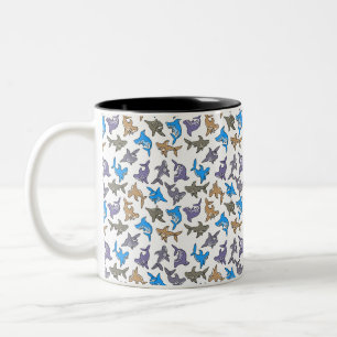 Caneca De Café Em Dois Tons Tubarão-padrão