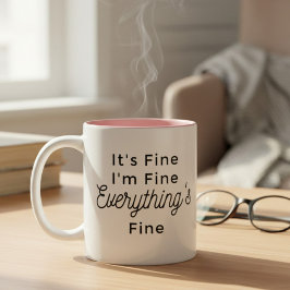 Caneca De Café Em Dois Tons Tudo Bem Estou Bem Tudo Está Bem