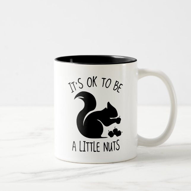 Caneca De Café Em Dois Tons Tudo Bem Ser Um Pouco Louco (Direita)