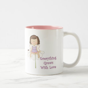 Caneca De Café Em Dois Tons Tudo cresce WIth Love Fairy